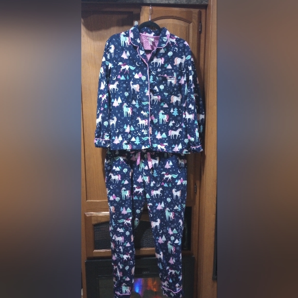 UNICORN Flannel PJ'S Size XL